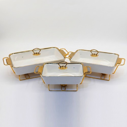 3pcs ceramic chafing - ceramic, dish