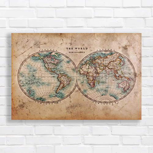 Mid 1800s world map - world,