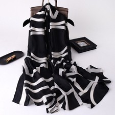 Large Black & White Scarf –
