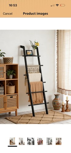 Black blanket ladder with top - black,