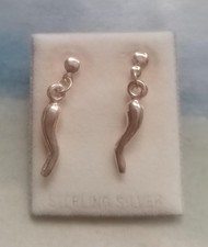 Brand new - .925 Sterling Silver Earrings "Horn of Life" (with gift bag)