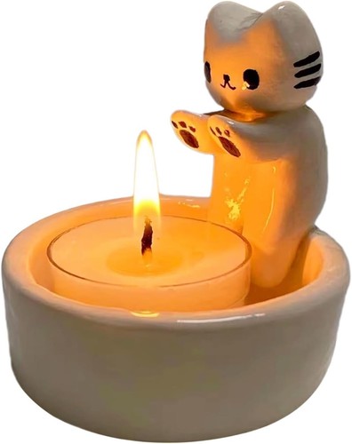 Kitten candle holder - holder, warming