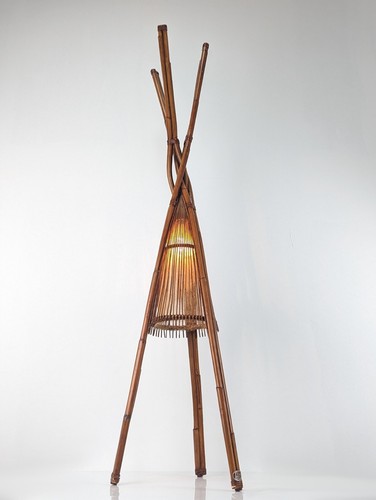 Bamboo floor lamp - bamboo,