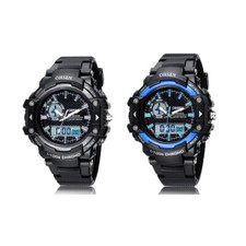 OHSEN Digital Quartz Man WristWatch 50M Waterproof Rubber Band Business Sport