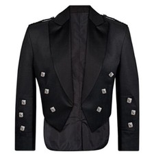 Black Prince Charlie Jacket& Waistcoat made in Scotland, 14oz 100% Barathea wool