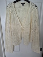 New Look Ladies Shrug Style Cream Cardigan With Front Ties