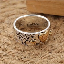 Tree of Life Heart Ring Silver