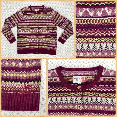 Country rose fairisle cardigan - rose,