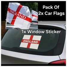 England Car Flags 2x Clip On