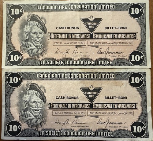 Canadian tire money - canadian, .10c