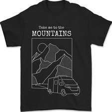 Take Me To Mountains RV Camper Caravan Mens T-Shirt 100% Cotton