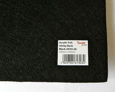 Sticky Back Acrylic Felt 23 x 30 cm Black A4