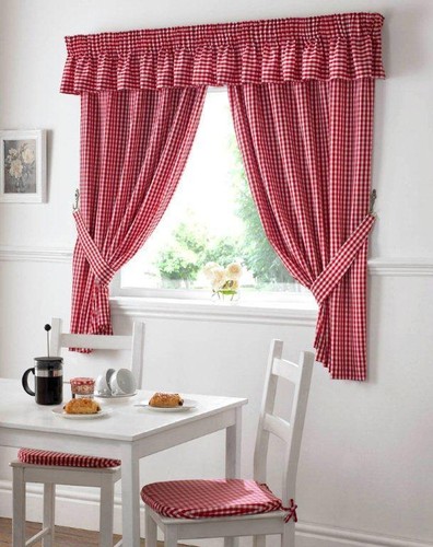 Gingham check curtains - gingham,