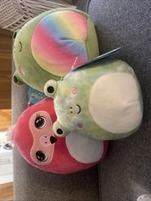 Squishmallow Set Frog Flamingo New