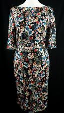 Erdem Floral Print 'Kristen' Dress Black/Multi UK10 Pre-Owned