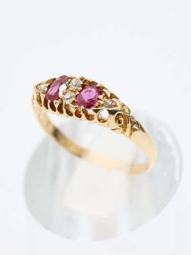 Gold ruby diamond ring - gold,