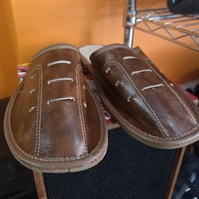 Mens brown leather mule - mens,