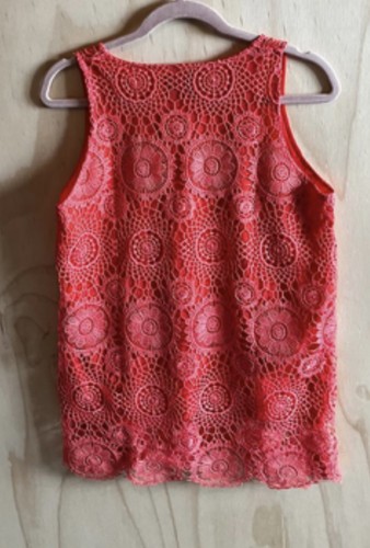 You bright coral crochet - bright,