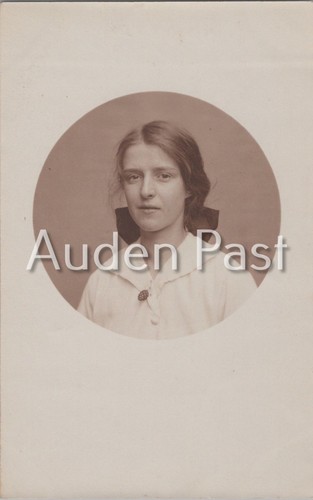 Rppc young woman portrait - young,