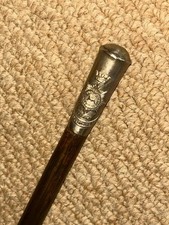 Antique Military Swagger Stick - Silver Top Worcestershire Regiment Emblem