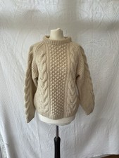 Tootal Cable Knit Jumper Chest 38” Vintage Shetland Pure New Wool Cream Pullover