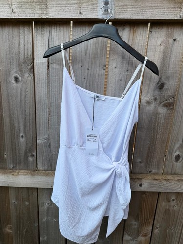 White wrap tie playsuit - playsuit, romper
