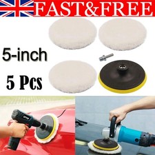 5x Car Polisher Polishing Buffing Waxing Foam Kit Buffer Head -Wool Polish Pad