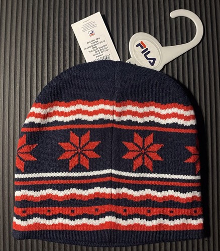 Fila beanie hat navy red - navy, white