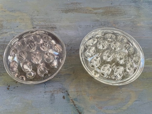 Vintage glass flower - glass, frogs