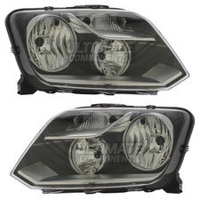 VW Amarok Headlights Pickup 2010-2017 Black Inner Headlamps 1 Pair Left & Right