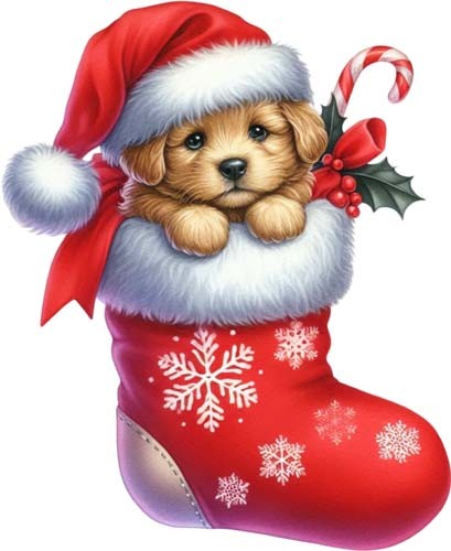 Christmas stocking dog - stocking,