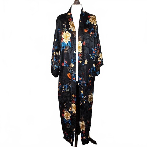 Oriental floral satin duster - satin,