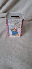 VINTAGE PADDINGTON BEAR MONEY BOX / TIN RAINBOW DESIGNS