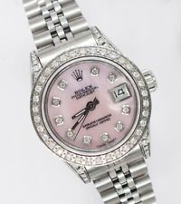 Rolex Datejust Ladies 'Fully Loaded' Pink MOP Diamond Dial, Bezel & Shoulders.