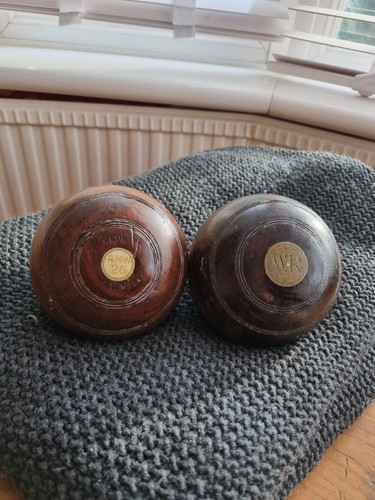 Antique wooden bowling balls - bowling,