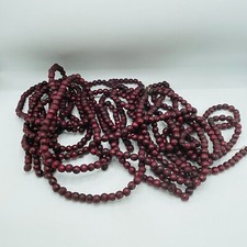 4 Red Wood Bead Garlands
