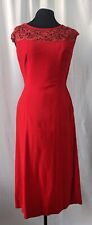 TRUE VINTAGE 1950S RED VELVET PARTY/COCKTAIL/EVENING DRESS SZS