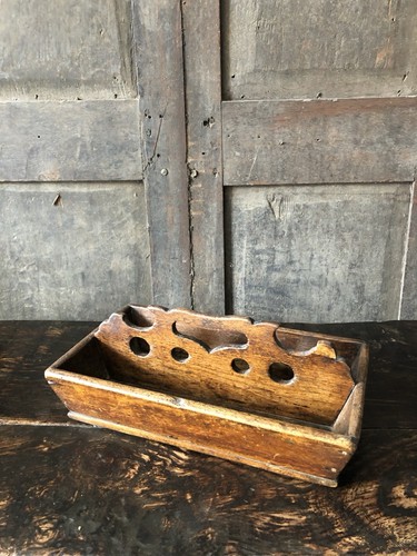 19th century oak cutlery tray