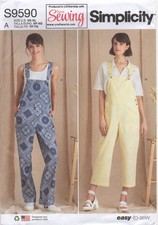 Simplicity Sewing Pattern 9590 EASY Dungarees Overalls Relaxed Size 6 - 24 New