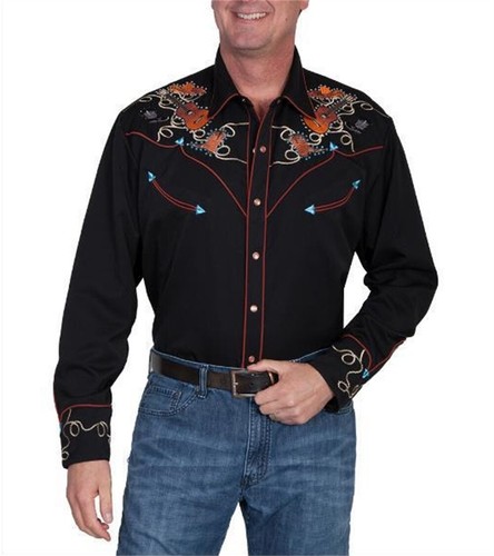 Men cowboy shirt button down - shirt,