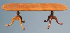 Twin Pedestal Burr Walnut Extending Dining Table