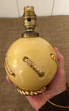 vintage 1930's Art Deco 'yellow glass' boudoir table lamp