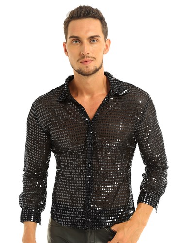 Men sparkle sequined - sparkle, party