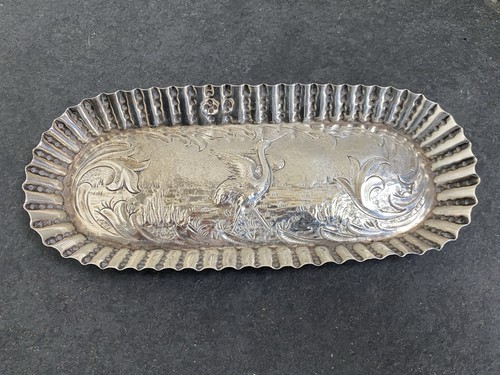 Hallmarked silver pen tray - hallmarked,