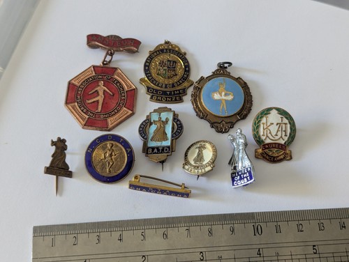Vintage dance medals - dance, pins