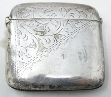Engraved Vesta Case EPNS Match Safe with Striker Silver Plated Victorian