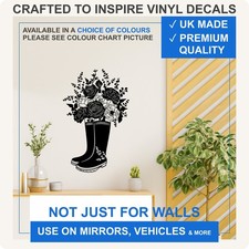 Wellies with flowers vinyl - wellies,