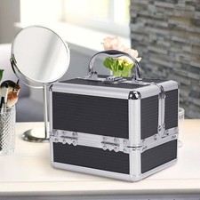 Aluminum makeup train vanity - aluminum,