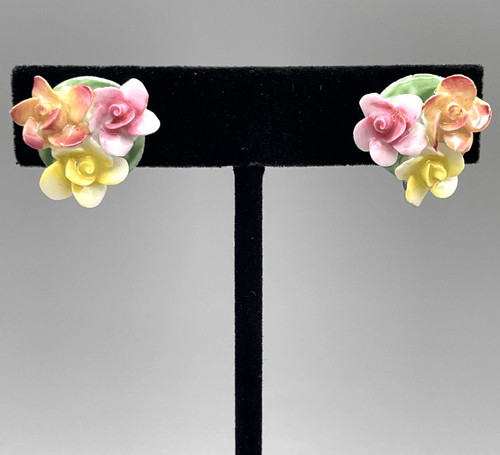 Rose flower earrings english - flower,