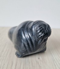 Authentic Carved Stone Inuit Walrus Figure by Sillassi Tuki Mid 20th Century
